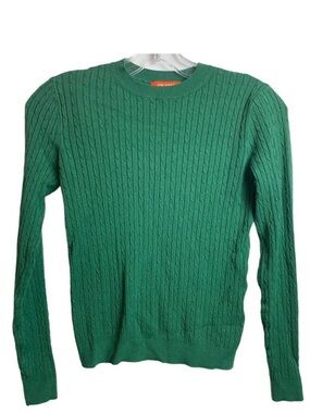 Joe Fresh Green Cable Knit Pullover Sweater XS